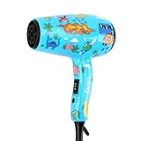 Deogra 1000W Hair Dryer for Kids - Dual Voltage Mini Blow Dryer Dinosaur Design with Concentrator Nozzle&Diffuser Attachment, Foldable Hair Blower Portable for Travel with Storage Bag