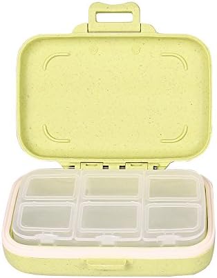 Small Daily Weekly Pill Case-Pocket Travel Vitamin Tablets Little Medications Organizer Food Grade Plastic Material 6-Compartment Apple Green From Yuan She