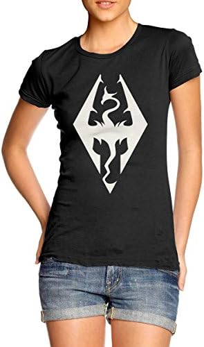 Xtees - Juniors Skyrim Dragon Symbol - Medium - Black