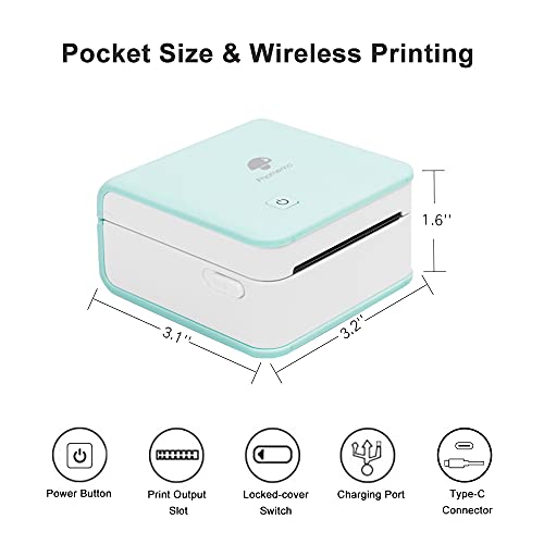 Phomemo Mini Sticker Printer- Print Pod 300dpi M02 Pro Mini Maker Pocket Thermal Bluetooth Printer Sticker Maker for Photo Printing,Study Notes, DIY Cards, List, Travel, Work and Study, Cyan