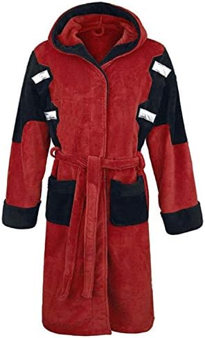 PartyCos Men's Winter Flannel Pajamas Belted Bathrobe Nightwear Sleepwear Kimono Robes