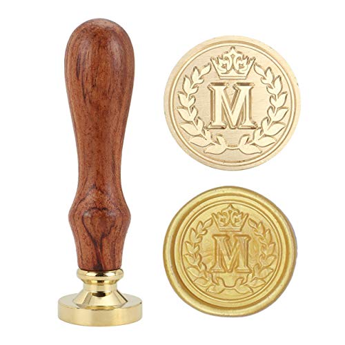 Wax Seal Stamp, Mornajina Vintage Brass Head with Wooden Handle Alphabet Letter Initial M Sealing Wax Stamp - Thumbnail 7