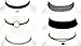 8 Piece Boho Chic Choker Set - Women and Girl - Adjustable - Leather Velvet and Lace - No Broken
