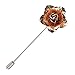 Seven And Eight Fashion Men Rose Floral Lapel Stick Brooch Pin Suit Tuxedo Corsage Accessory (Gold)