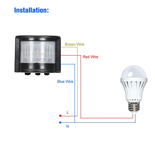 OWSOO Outdoor 180 Degree PIR Induction Motion Sensor Detector Wall LED Light Auto Switch IR Human Infrared Detector Waterproof 12M Home Safety - Thumbnail 7