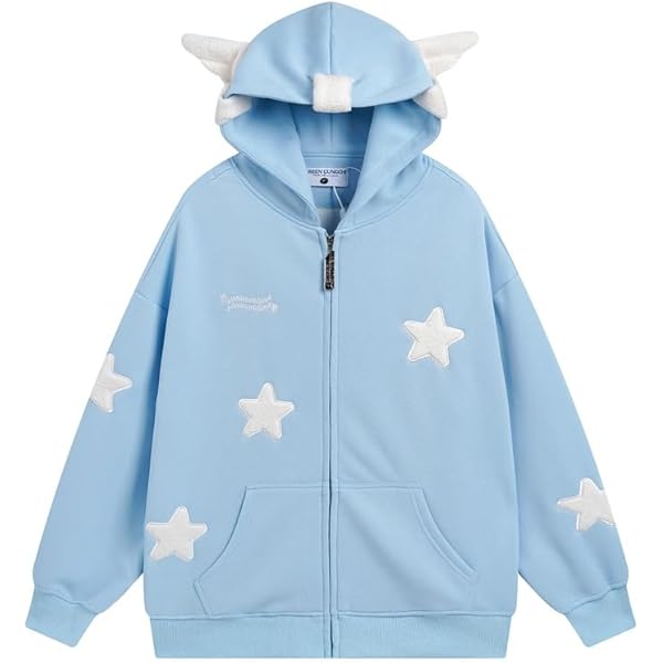 Amazon.com: BAIMORE Teen Girls Oversized Kawaii Wing Jacket Cute