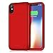 iPhone X Battery Case 5200mAh, Gixvdcu Ultra Slim Portable Charging Case for iPhone X 10 (5.8 Inch) 4 LED Indication Extended Juice Pack Protective Cover - Red