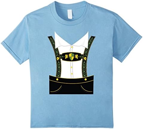 Kids Lederhosen Oktoberfest T-Shirt or Halloween Costume 4 Baby Blue