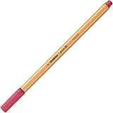 Stabilo point 88 Fineliner Pack of 10 Strawberry Red 0.4 mm rugged metal tip view 2