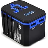 International Power Adapter, Ceptics World Travel USB Type C QC 3.0 18W PD Plug Adaptor Kit - 3 USB Ports Wall Charger Type I