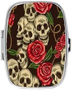 LuxSweet Zeroend SkullCustom Fashion Style Rectangle Pill Box Silver Jewelry Box,Coin Purse