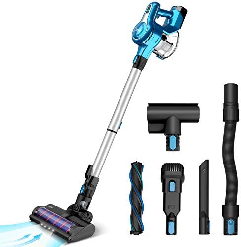 Cordless Vacuum Cleaner, 23Kpa 250W Brushless Motor Stick Vacume, Up to 40 Mins Runtime 2500mAh Rechargeable Battery, 5-in-1 Lightweight Handheld for Carpet Hard Floor Car Pet Hair, Blue-INSE S6 Cordless Vacuum Cleaner, 23Kpa 250W Brushless Motor Stick Vacume, Up to 40 Mins Runtime 2500mAh Rechargeable Battery, 5-in-1 Lightweight Handheld for Carpet Hard Floor Car Pet Hair, Blue-INSE S6