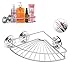GEMITTO Corner Shower Caddy, SUS304 Stainless Steel Self-adhesive Bathroom Organizer Rack with 3 Stickers+2 Hooks, No Drilling for Shampoo Conditioner Kitchen Spice Storage (Sliver - Suction Cups)