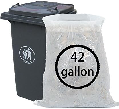 Ggbin 42 Gallon Large Trash Bags, White, 65 Counts