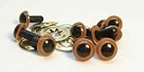Sassy Bears 15mm Caramel Brown Safety Eyes for Bear, Doll, Puppet, Plush Animal and Craft - 10 Pairs