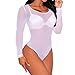 MAYFASEY Women's Sheer Mesh See Through Bodysuit Sexy Party Leotard Bodysuits Club Night Out Body Tops