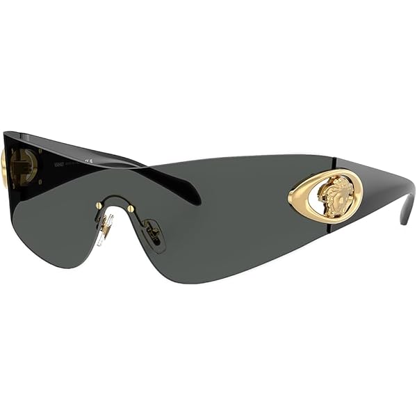 Versace VE 2268 100284 Gold Metal Shield Sunglasses Pink Lens at