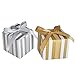 Amajoy 50PCS Stripes Design Favor Box,Wedding Candy Box,Baby Shower Box,Baby Design Chocolate Box,Birthday Party Supplies (Gold)