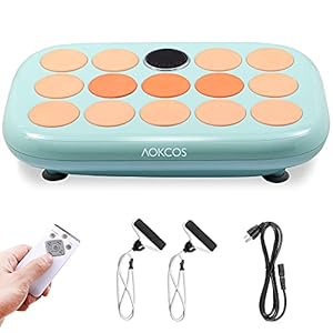 AOKCOS Vibration Plate Exercise Machine, 3D/4D Powerful Motors Oscillation, Full Body Workout Fitness Platform with Loop…