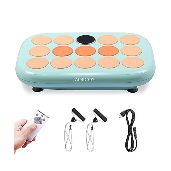 AOKCOS Vibration Plate Exercise Machine, 3D/4D Powerful Motors Oscillation, Full Body Workout Fitness Platform with Loop…