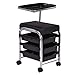 Giantex Black Pedicure Manicure Nail Cart Trolley Stool Chair Salon SPA With Shelves