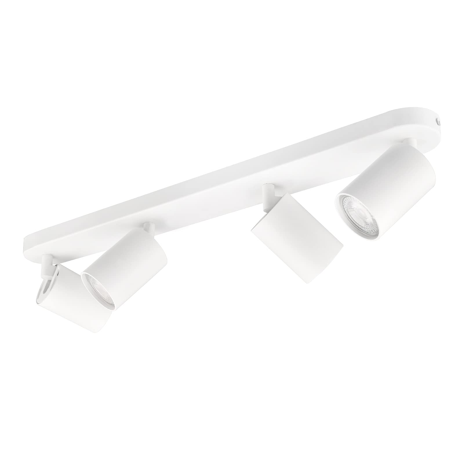 KYOTECH 4 Way LED Ceiling Light Rotatable GU10 Ceiling Spotlights Fitting GU10 Sockets White Angle Adjustable Lighting for Kitchen Living Room and Bedroom, Bulb not Included