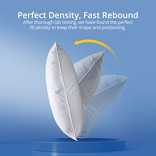 WarmKiss Down Pillow King Size Set of 2, Feather Pillows for Sleeping, Soft & Supportive, Four