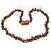 Amber Teething Necklace for Babies Unisex - Anti Flammatory, Drooling & Teething Pain Reduce Properties - Certificated Natural Oval Baltic Jewelry with the Highest Quality Guaranteed. Easy to Fastens with a Twist-in Screw Clasp Mothers Approved Remedies! (Baroque Cognac)