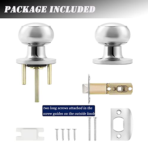 Probrico Passage Door Knob (5 Pack) for Hall/Closet, NonLocking