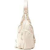 VAKAER Small Sling Bag for Women, Crossbody Bag with Adjustable Straps, Lightweight Chest Bag Daypack for Travel Hiking (Beige)