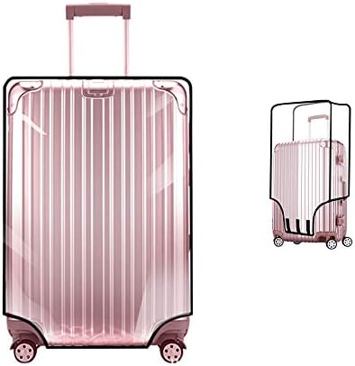 Suitcase Cover Luggage Protector by YCBest Transparent Waterproof Dustproof Foldable Washable High Temperature Resistance Reusable PVC Bag (24"（15.75-17.32"L x 10.24-11.81"W x 22.44-24.02"H）)
