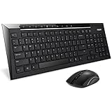 Rapoo 2.4G Multimedia Wireless Keyboard and Mouse 2-in-1 Combo for PC, Mac (Black)