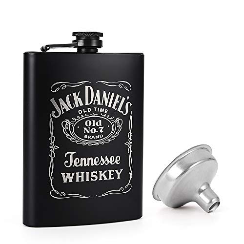 KWANITHINK Flask for Liquor, Stainless Steel Hip Flask for Men with Funnel, Whiskey Flask 8 oz - Thumbnail 7