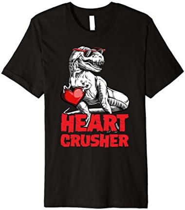 Valentines Day Dinosaur shirt Heart Crusher T rex Boys Kids