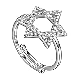 Cubic Zirconia Iced Out Star of David Ring