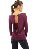 PattyBoutik Women's Cowl Neck Backless Buckle Twinset Top (Dark Magenta M)