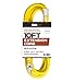 Iron Forge Cable 10 Foot Lighted Outdoor Extension Cord - 12/3 SJTW Heavy Duty Yellow Extension Cable with 3 Prong 15 AMP Grounded Plug for Safety
