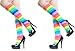 Women's Neon Rainbow Knee High Socks - 2 Pairs