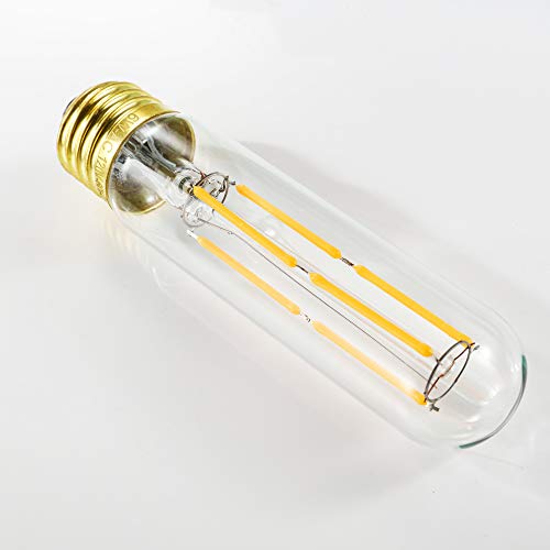 LEOOLS T10 Led Bulb, 6W Dimmable Led Tubular Bulbs, 60 Watt Incandescent Bulb Equivalent, 2700K Warm White,600LM, Clear Glass, E26 Base Lamp Bulb, for Cabinet Display Cabinet etc,6 Pack. - Thumbnail 6