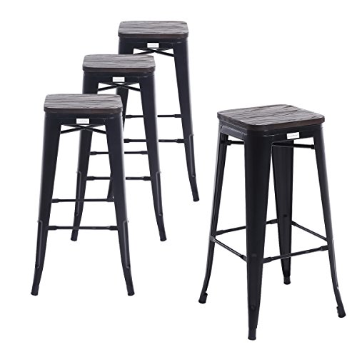 Matte Black Metal Bar Stools Images