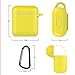 Airpods Case, Music tracker Protective Thicken Airpods Cover Soft Silicone Chargeable Headphone Case with Anti-Lost Carabiner for Apple Airpods 1&2 Charging Case (Yellow)