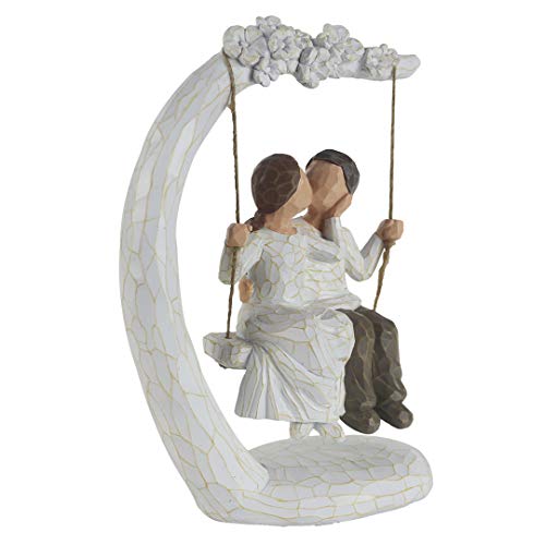JSYS Hand Painted Lover Romantic Sculptures Figurines, Kissing Statues