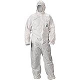 Lakeland SafeGard SMS Polypropylene Coverall with Hood, Disposable, Elastic Cuff, X-Large, White (Case of 25)