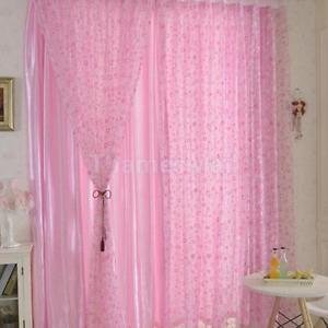 Buy 200x100cm Pink Round Circle Voile Tab Top Curtain Panel Pelmet