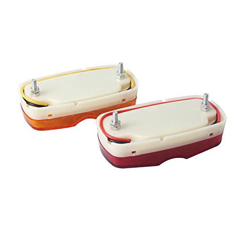 Justech 14pcs Amber/Red LED Trailer Truck Side Marker Light Clearance Indicator Tiger Eye Lamp - Thumbnail 5