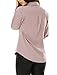 Allegra K Women's Tile Print Long Sleeves Buttoned Tunic Shirt Pink XL