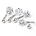 PiercingJ 4-6pcs 14G Stainless Steel Heart Round Square Star Cubic Zirconia Navel Bars/ Belly Button Ring