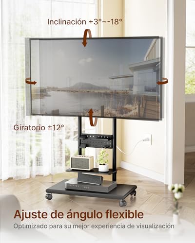 ECOTINY TV Stand for 50 to 90 Inch TV - Black