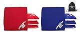 Professional All Weather Cornhole Bags (Includes 4 Red Bags, 4 Blue Bags & 2 Tote Bags)