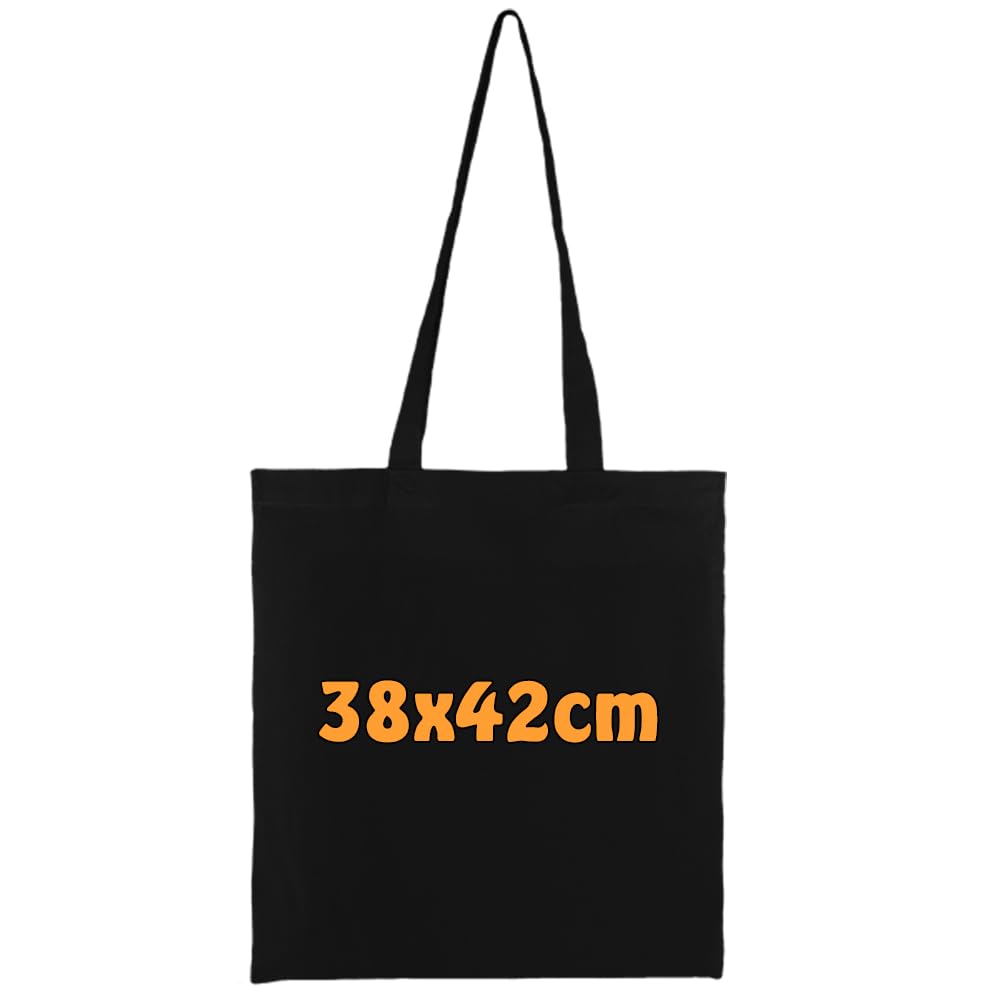 Jute Shopping Bag with Long Handles 38 x 42 cm Plain Cotton Black (Pack of 10)